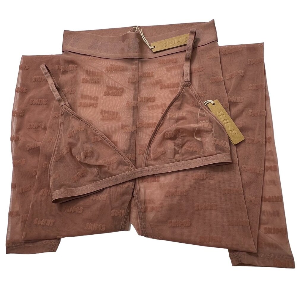 π SKIMS 2 pcs. After Hours Triangle Bralette + Leggings Set Rose Clay XXS - Picture 12 of 12